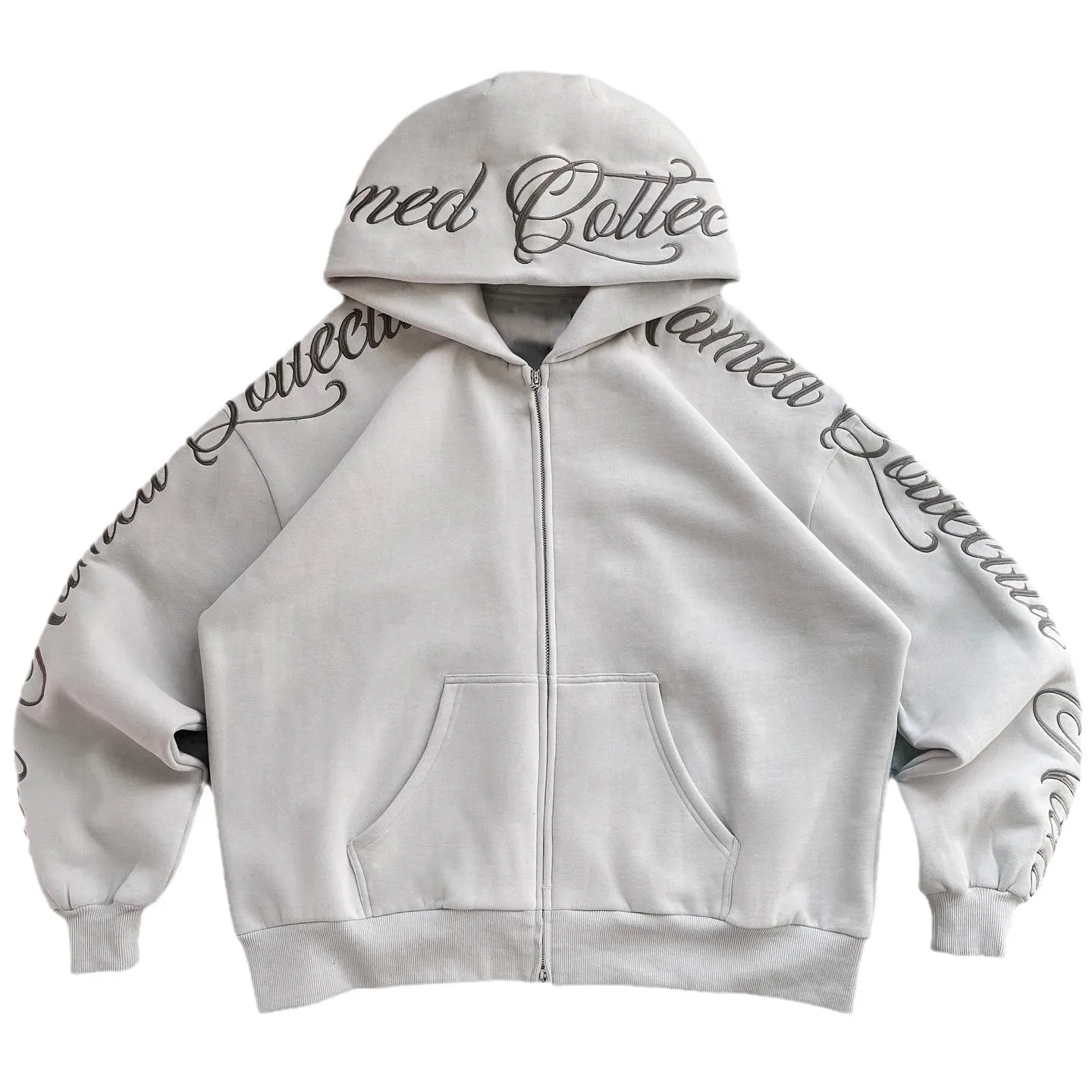 American style streetwear with embroidered lettering and printed cardigans European and American loose zipper hoodies hoodies