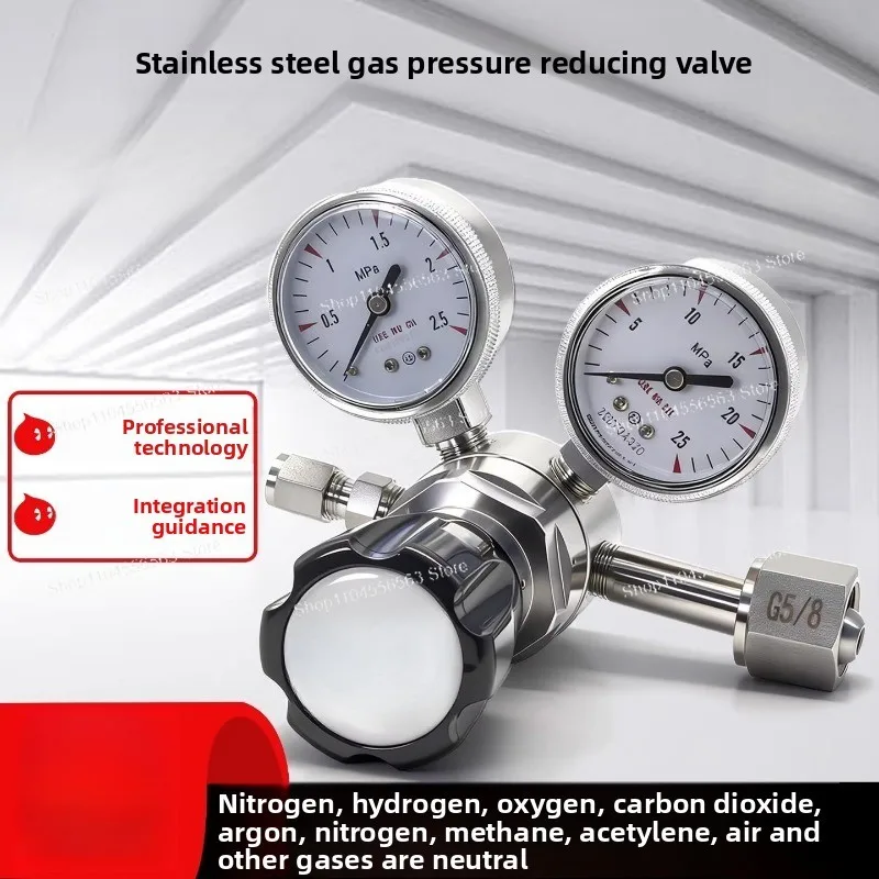 

316L stainless steel gas pressure reducing valve carbon dioxide nitrogen cylinder large flow regulating pressure reducing