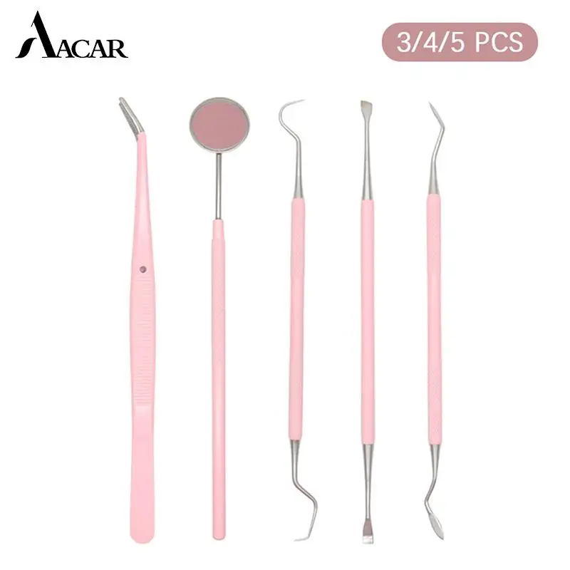 

1/3/4/5PC Dental Stainless Steel Examination Probe Set Hygiene Pick Scaler Mirror Tweezers Examination Cleaning Tool Dentist Lab