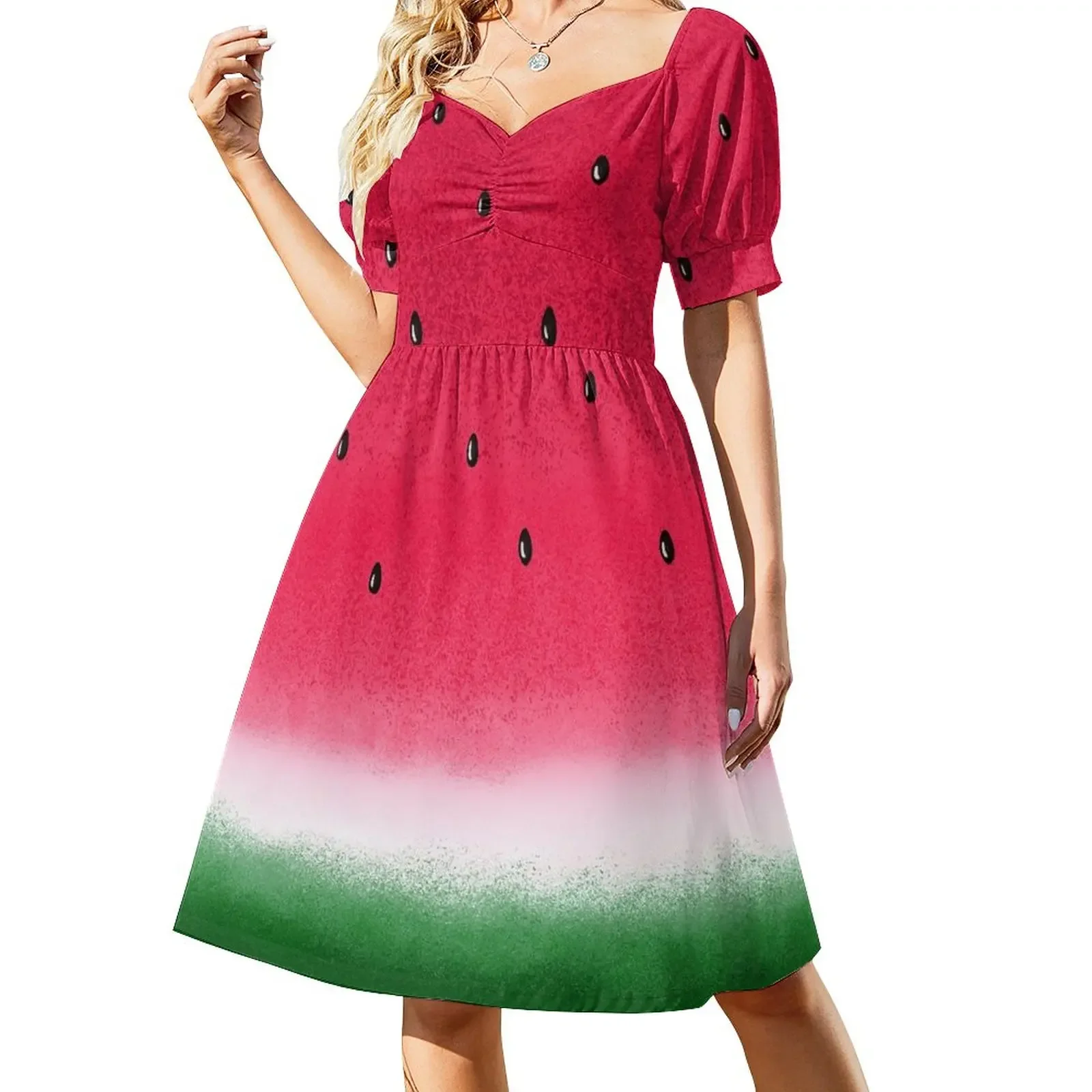 Watermelon Lovers Short-Sleeved Dress dress dresses luxury women's party dress evening prom ceremony dresses