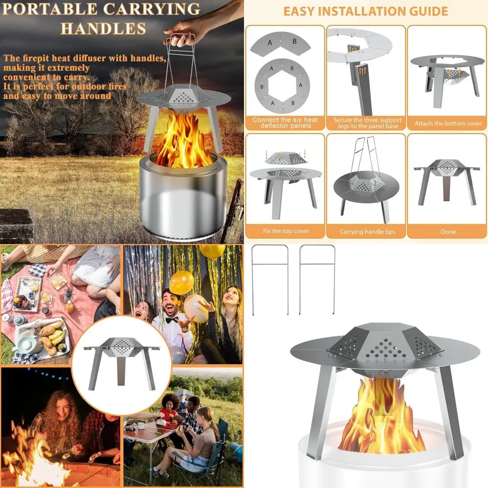 

Portable 15 Solo Stove Ranger Heat Shield with Handles for Fire Pit Cooking