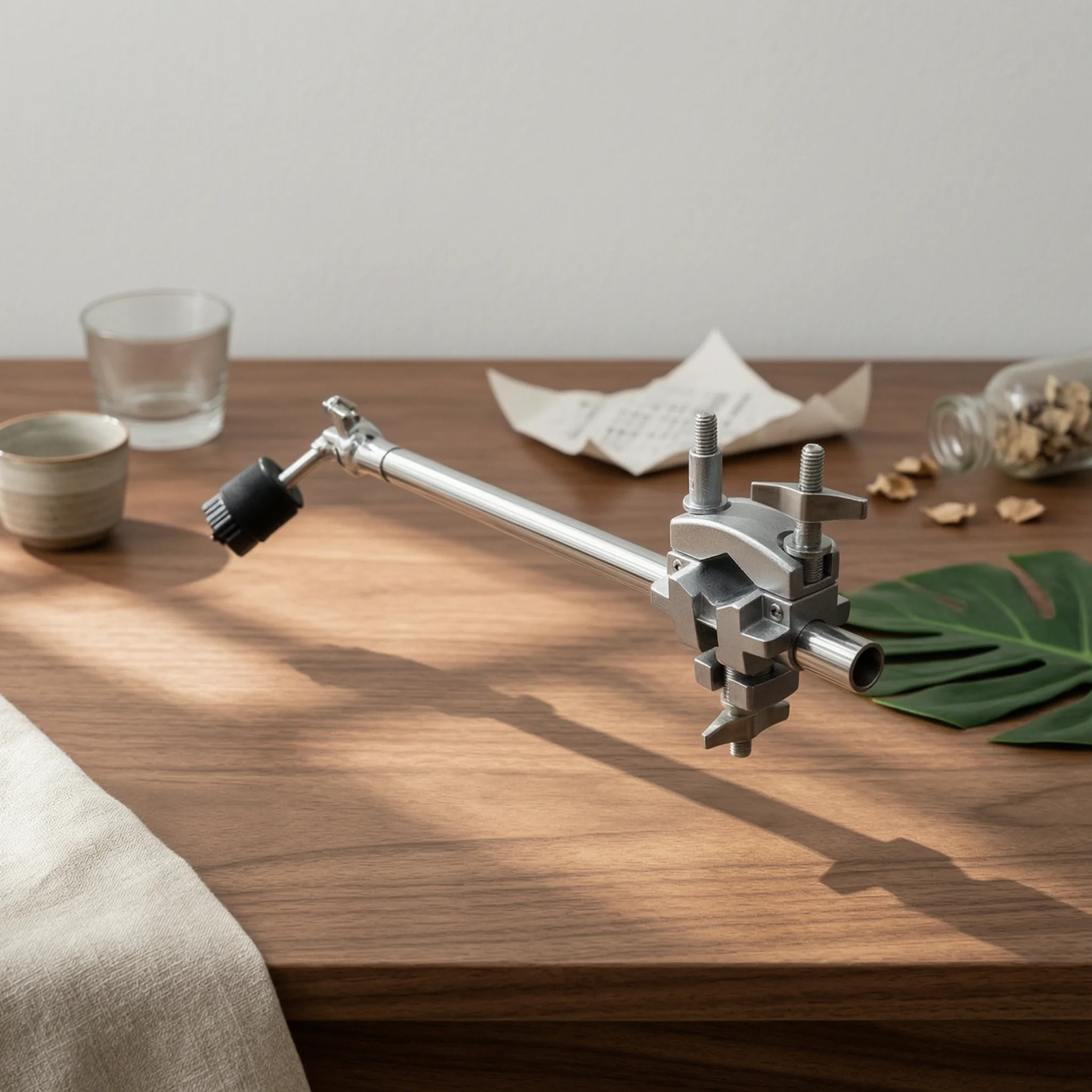 Drum Hardware Clamp with Cymbal Rod Compact Cymbal Mount with Multi-Function Clamp Percussion Accessory Adjustable Long-Lasting
