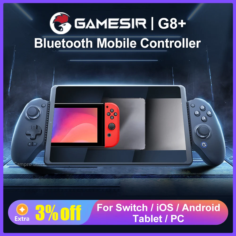 GameSir G8 Plus contrôleur de qualité de console de manette de jeu Bluetooth avec bâton à effet Hall et déclenchement pour Switch Android iOS PC et tablette GameSir G8 Plus contrôleur de qualité de console de manette de jeu Bluetooth avec bâton à effet Hall et déclenchement pour Switch Android iOS PC et tablette