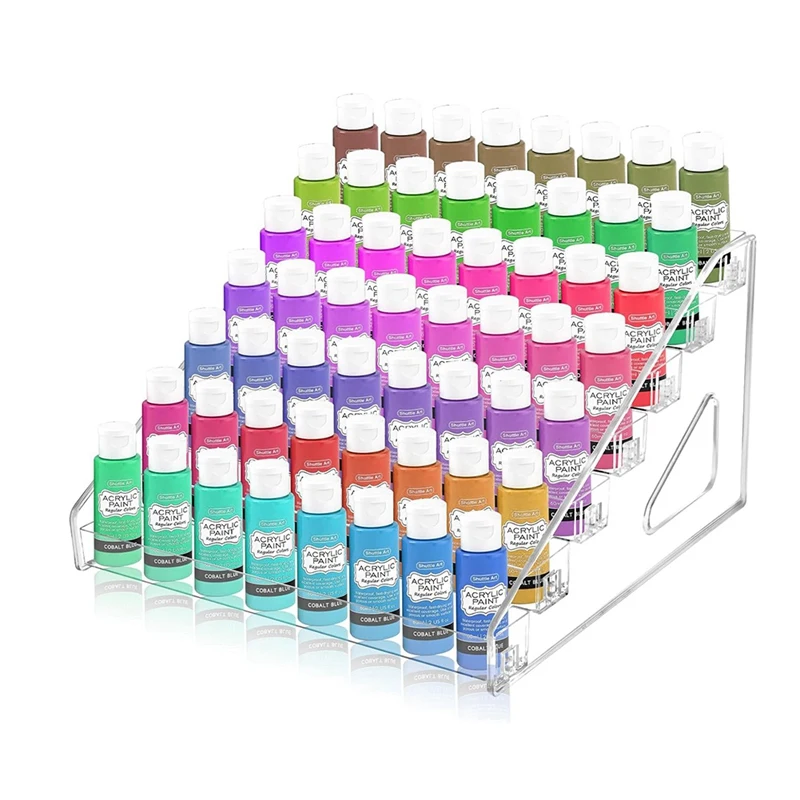 1 PCS Paint Storage Box, Transparent Plastic Miniature Paint Rack 7-Layer Paint Storage Rack