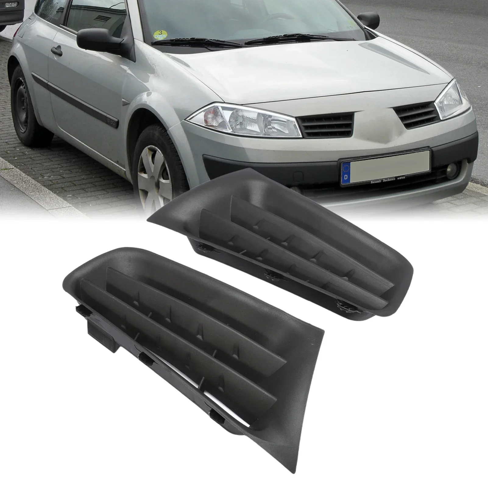 

For1 Pair Front Bumper Shutter Stable Performance 7701474478 Decorative Right Side Front Bumper Grille for MK2 2002-2005