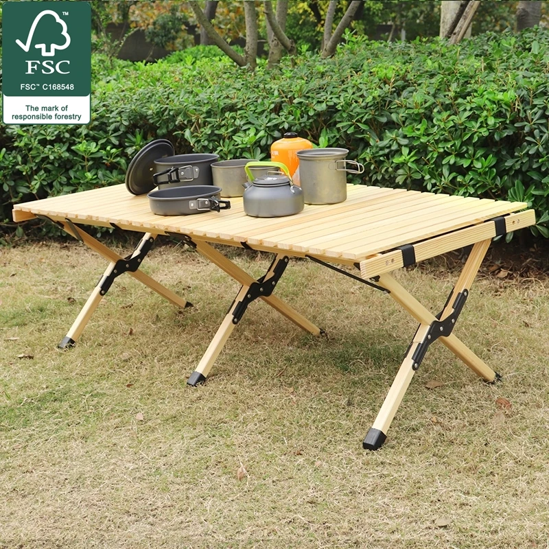 

Wood Outdoor Picnic Table Outdoor High Quality Kids Picnic Portable Beech Wooden Foldable Camping Egg Roll Table