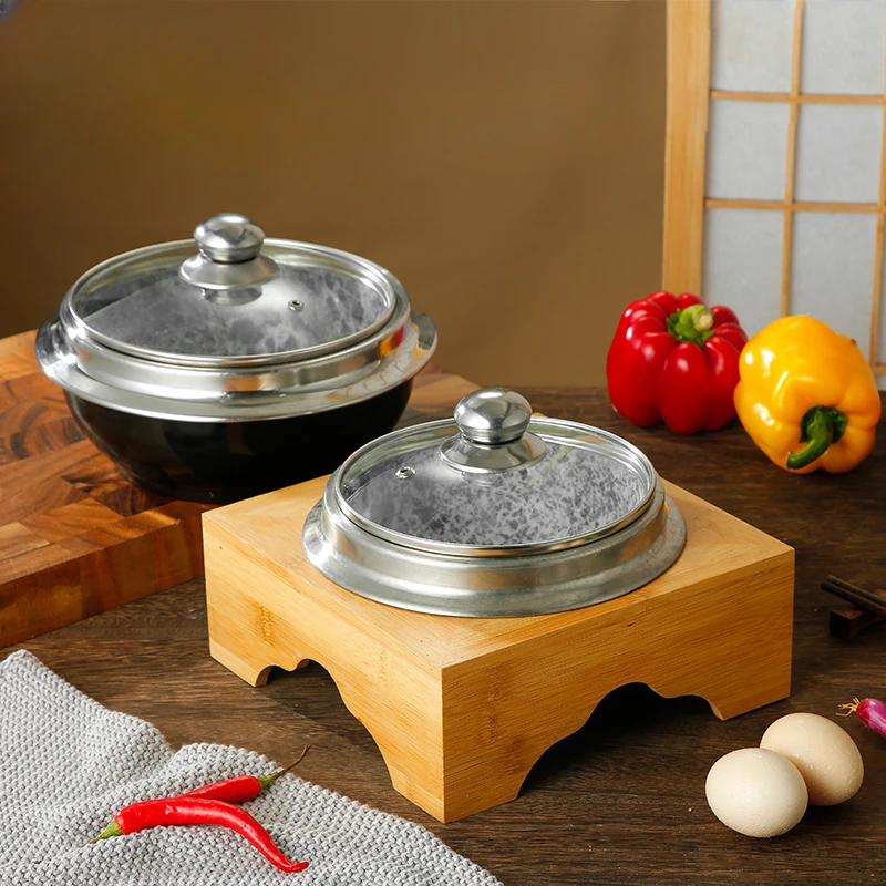 Multifunctional Shark's Fin Soup, Natural Mineral Kitchen Pan, Transparent Stone Casseroles, Korean Home Stone Pot, Mixed Rice