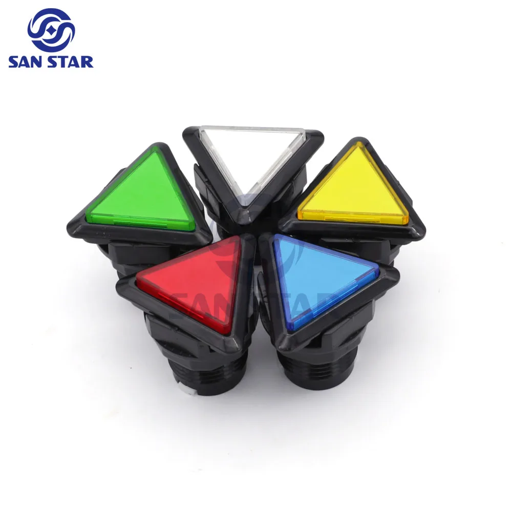 50PCS Arcade Button Triangle Plastic 42mm Illuminated push buttons arcade led mechanical button For Arcade Cabinet Machines