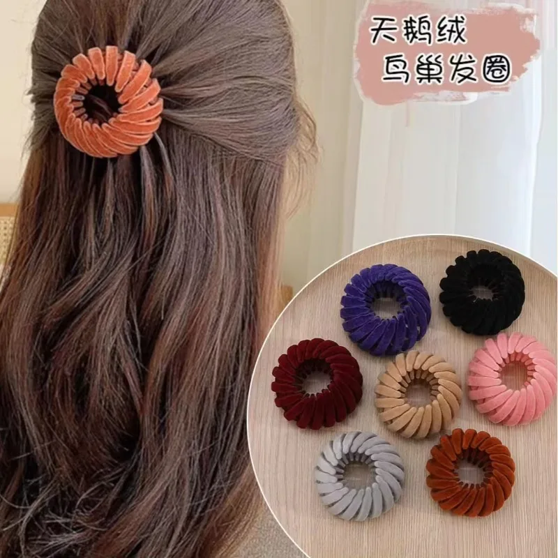 

Ponytail Hair Rings Clips Hair Clips Women Bird Nest Shaped Hair Hairpin Simple Magic Lazy Braider Tool Women Accessories