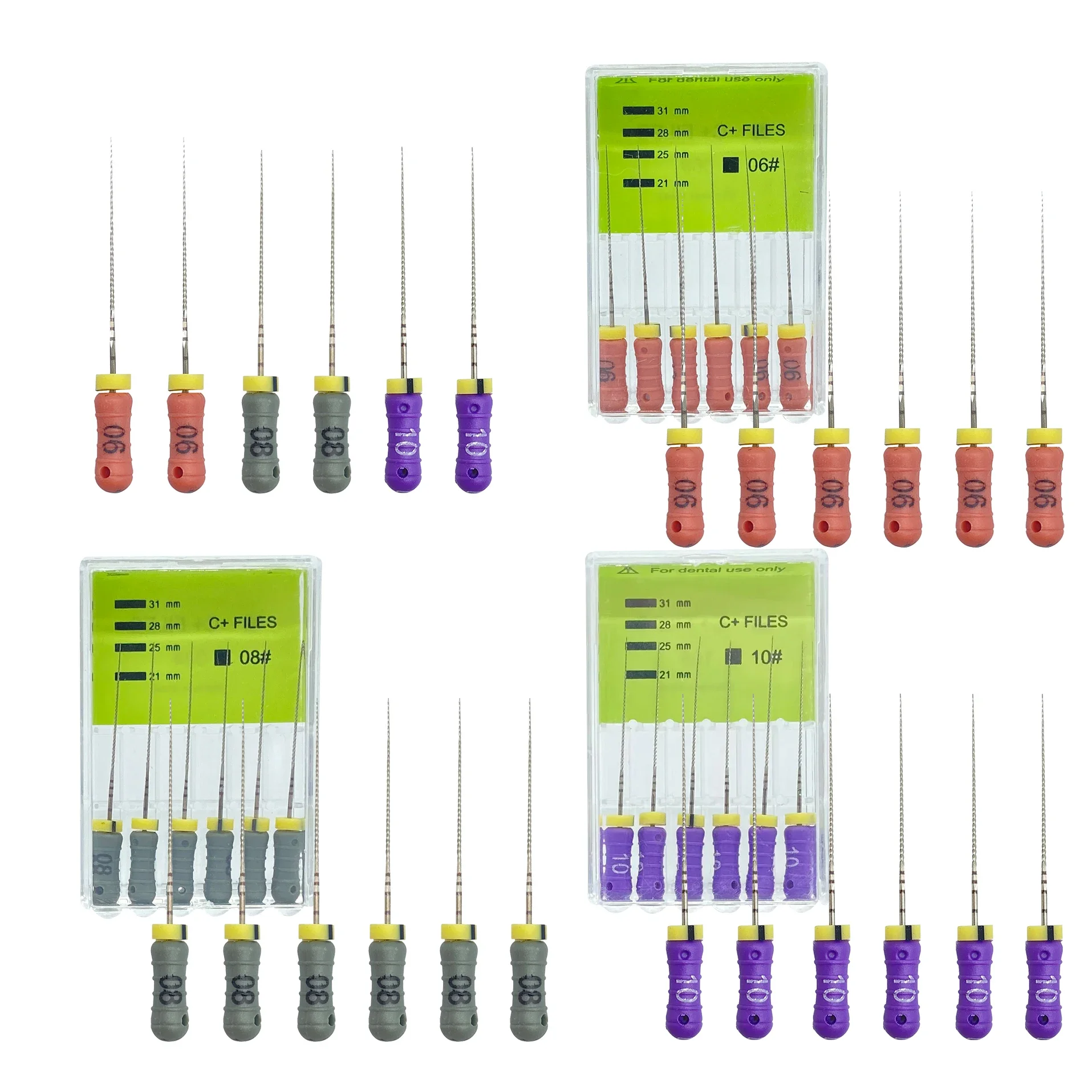 الفولاذ المقاوم للصدأ الأسنان C ملف لأطباء الأسنان ، إندو اللبية ، ملفات إزالة انسداد قناة الجذر ، استخدام اليد ، أطباء الأسنان ، تومينتي ، 6 ، 8 ، 10 ، 25 مللي متر