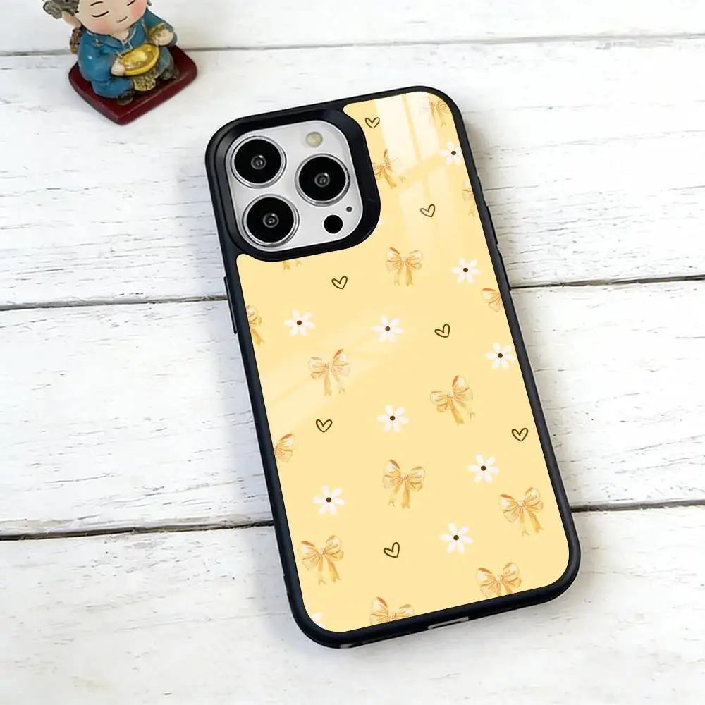 Orange Bow Phone Case For iPhone17,16,15,14,13,12,11 Plus,Pro Magnetic For Magsafe Wireless Charging
