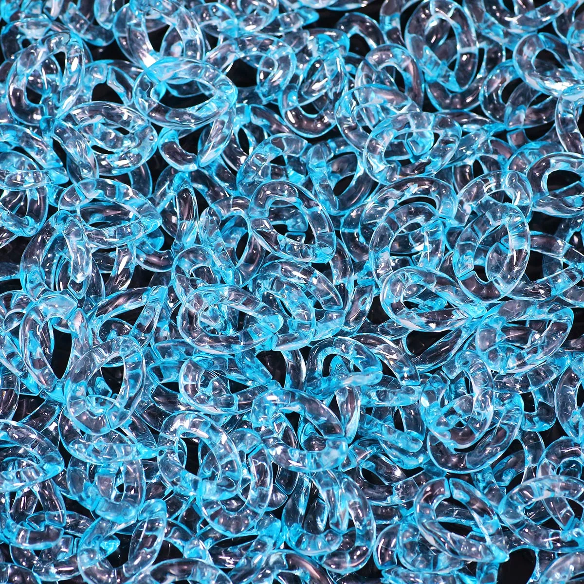 

50/100Pcs/lot Acrylic Twisted Buckle Chain Blue Color Assembled Loose Rings for DIY Bag Chain Phone Chain Connector Accessories