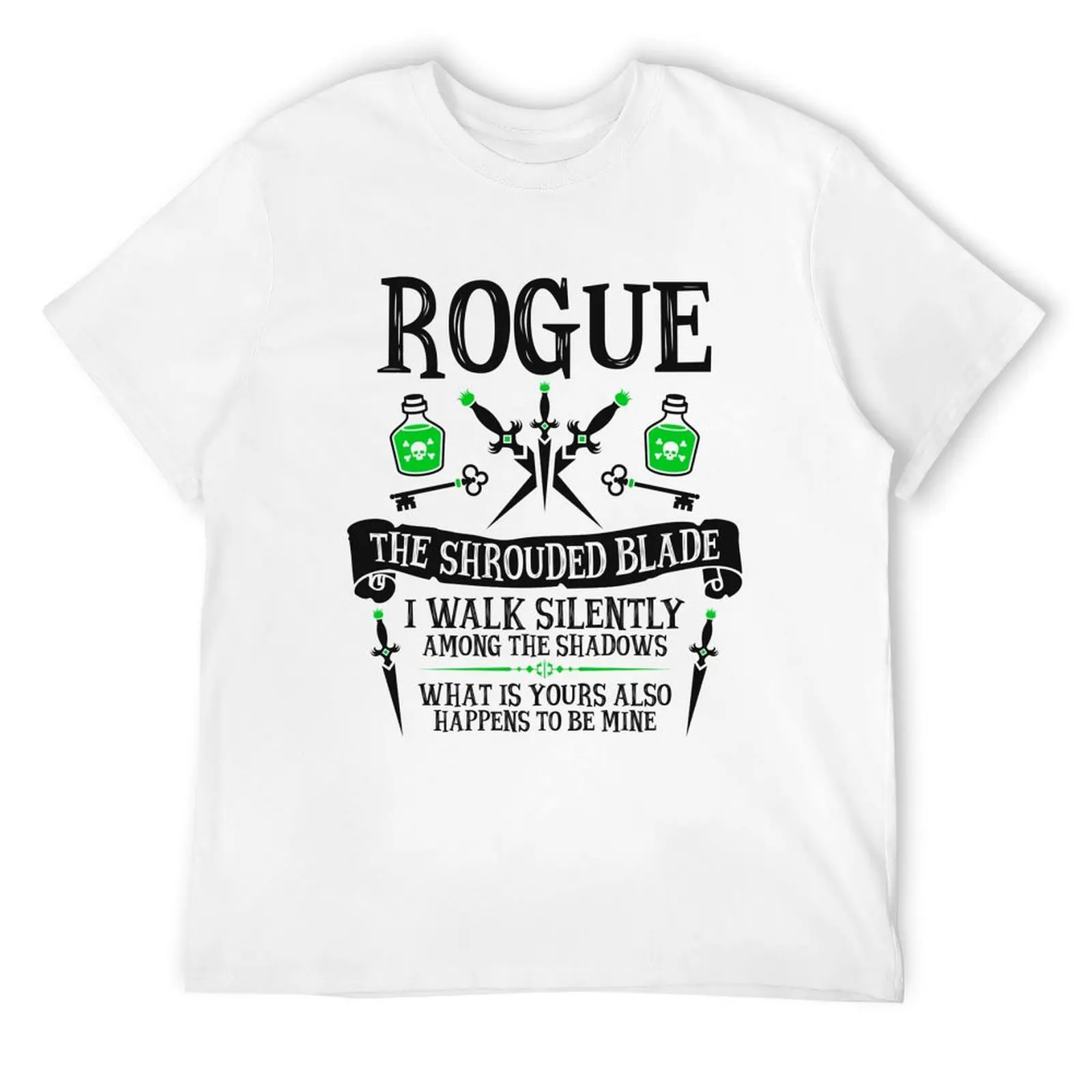 

ROGUE, THE SHROUDED BLADE - Dungeons & Dragons (Black Text) T-Shirt for a boy korean fashion t shirts for men