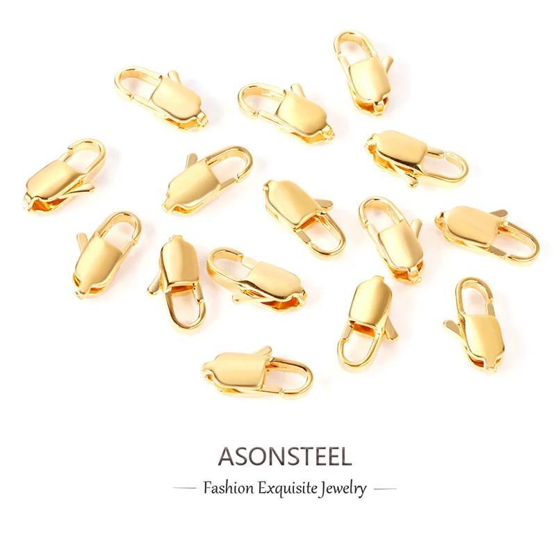 

ASONSTEE 50pcs/Lot Rectangle Lobster Clasps Hooks Connector for DIY Necklace Bracelet Jewelry Making Accessories Wholesale