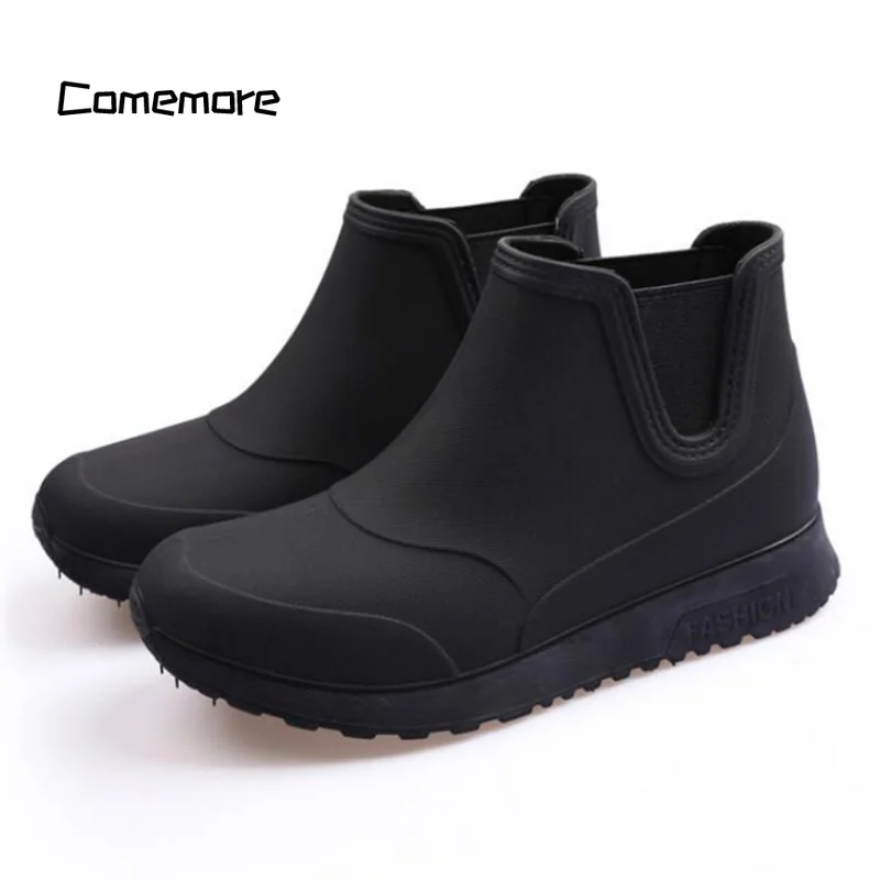 Comemore Women\'s Anti-skid Water Shoes Ankle Boot Women Leisure Fashion Waterproof Shoe Rubber Booties Summer Rain Boots Zapatos