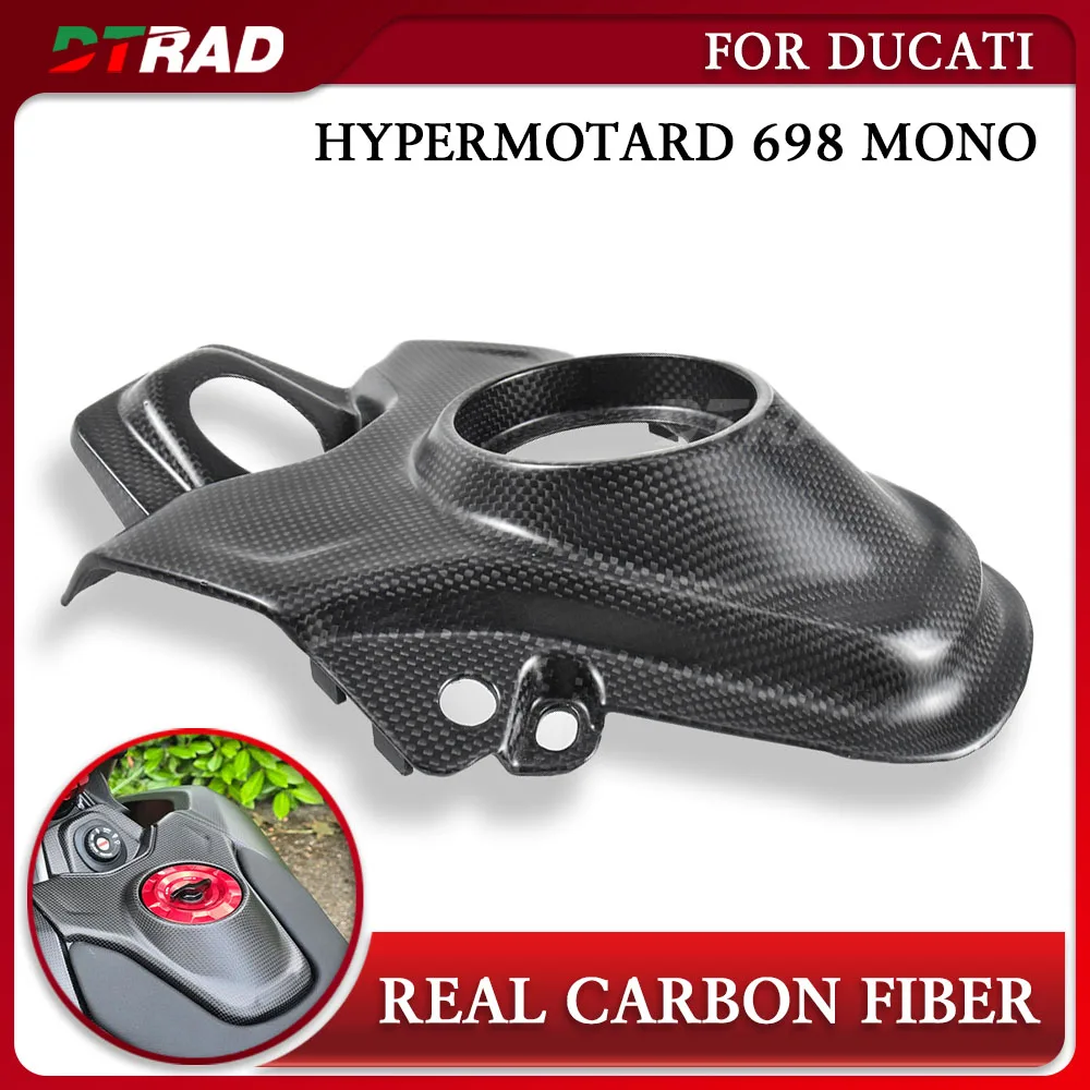 

For DUCATI New Hypermotard 698 Mono RVE 2024 2025 Carbon Fiber Upper Fuel Tank Cover Airbox Case Key Cap Fairing Kit Accessories