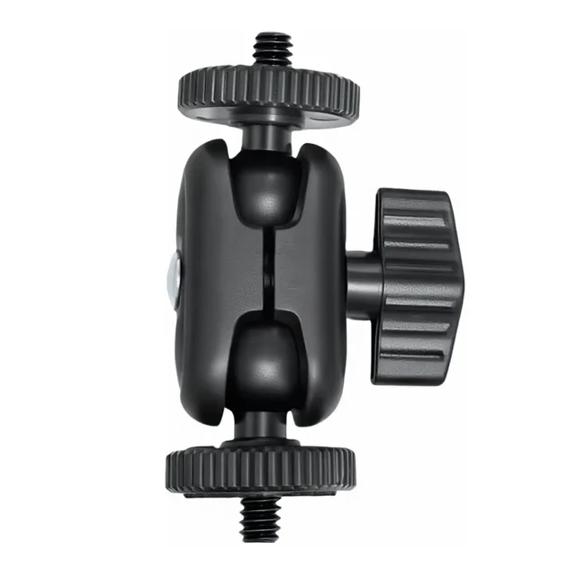Magiczny uchwyt z podwójną głowicą kulową i kulą 15 mm obracaną o 360 stopni °   Uchwyt przedłużający z gwintem 1/4'' do kamery GoPro, monitora DSLR, lampy wideo, mikrofonu, statywu