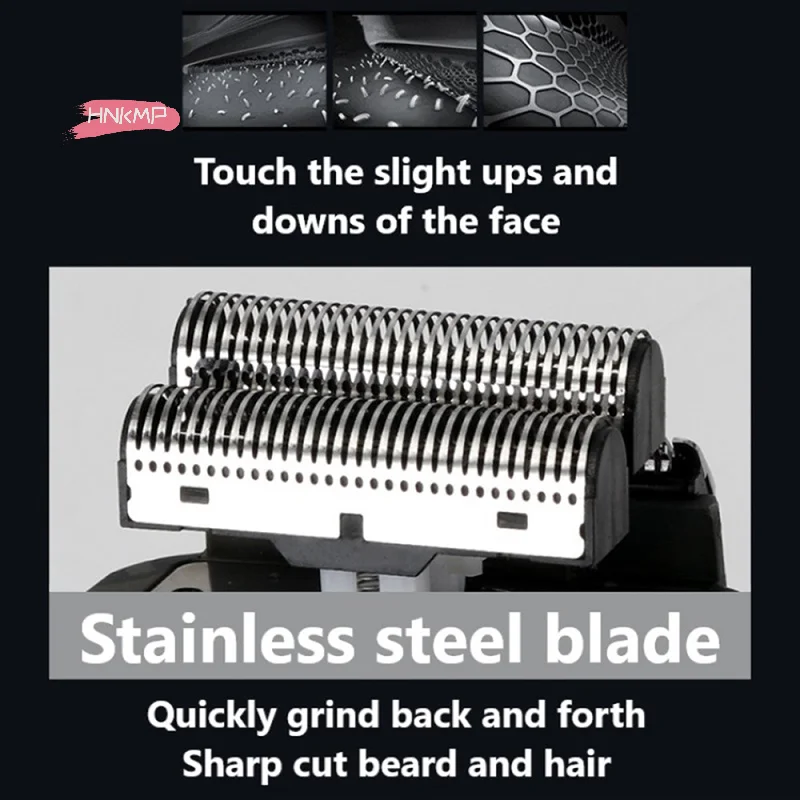 شفرات ماكينة حلاقة كهربائية أصلية سكين رقائق ذهبية رأس قاطع شبكي متوافق مع ماكينة الحلاقة العائمة KM-2026 للحلاقة الناعمة #4