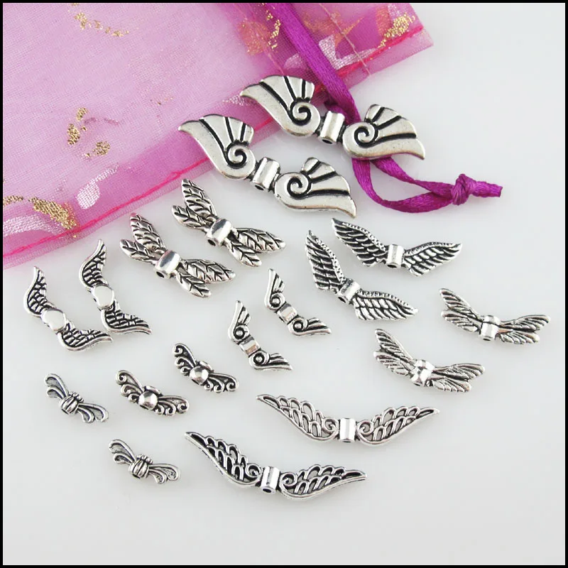 Fashion New Animal Butterfly Dragonfly Wings Angel Wings Charms Tibetan Silver Plated Spacer Beads