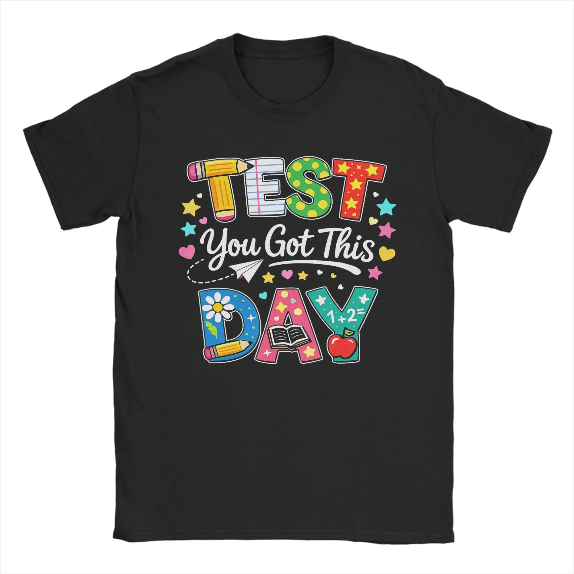 Vintage T-Shirt Test Day You Got This for  Teacher State Testing Cotton T Shirts  Tshirt for Men's Summer Short Sleeve Tees