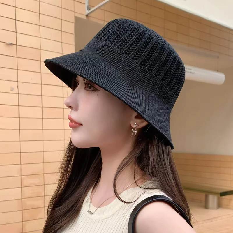 Summer New Hollow Out Sun Hats for Women Korean Casual Breathable Bucket Fashion Versatile Outdoor Beach Foldable Panama Cap