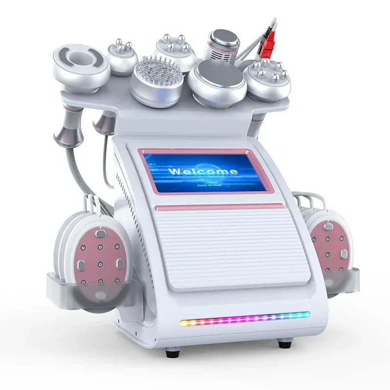 2024 Latest 9 in 1 Body Shaping Massage Equipment with 80k Ultrasonic Cavitation Vacuum Refared+EMS Laser for Home and Business