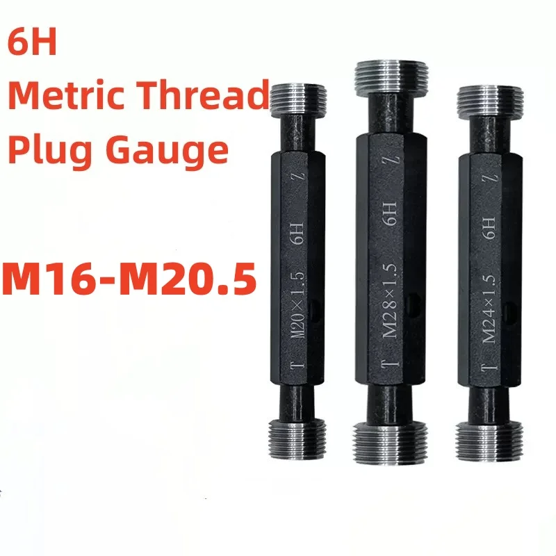 

1pcs 6H M16-M20.5 Steel Mer-cury Gage Metric Fine Thread Plug Gauge High Quality wholesale M16 M16.5 M17 M17.5 M18 M19 M20M20.5