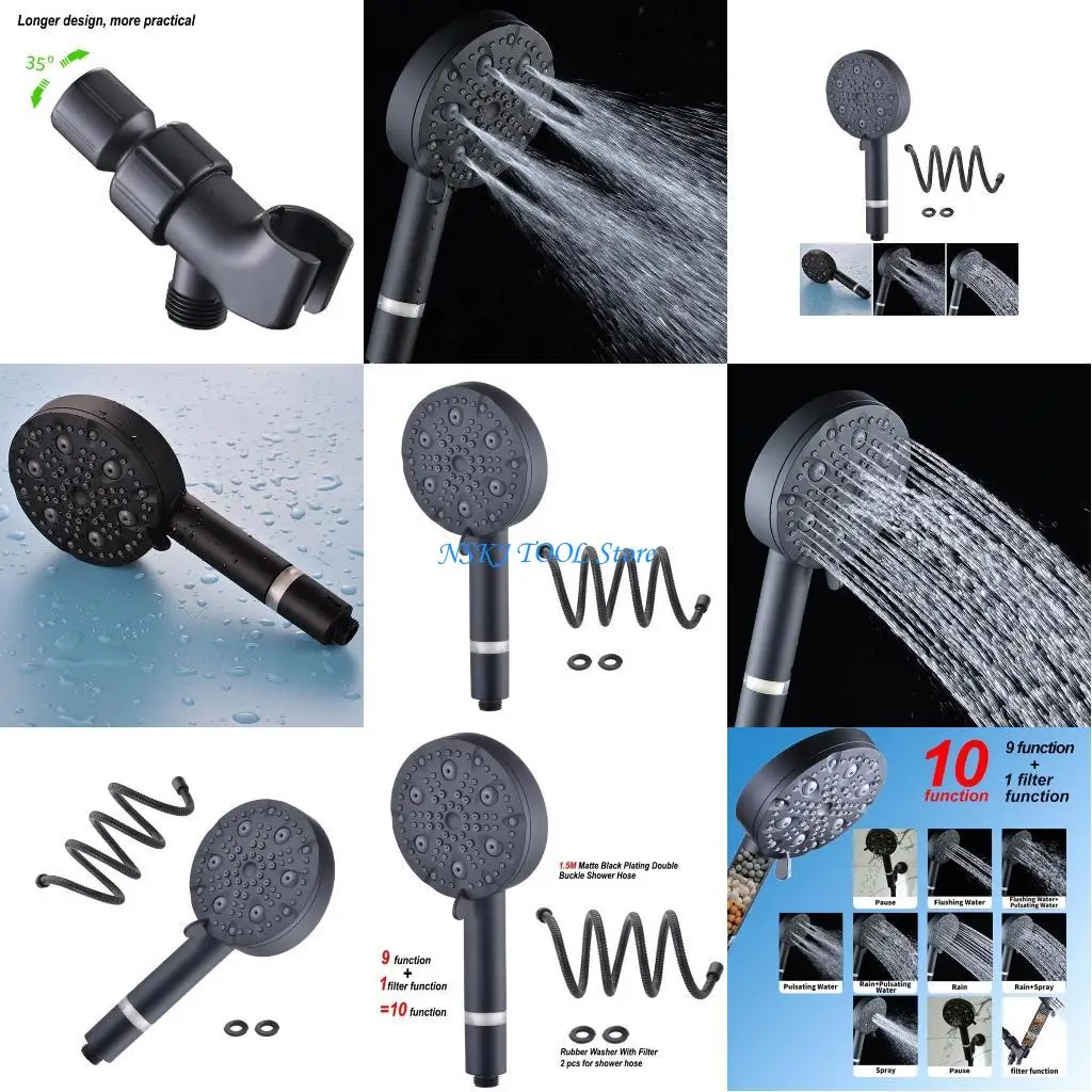 

L8RC Handheld Shower Head with Filter High Pressure Showerhead Water Softener Multifunction Filtered Showerhead for Bathroom
