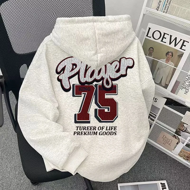 

Детский универсальный свитшот с капюшоном на флисовой подкладке среднего размера для мальчиков и девочек в американском стиле, модная стильная школьная верхняя одежда