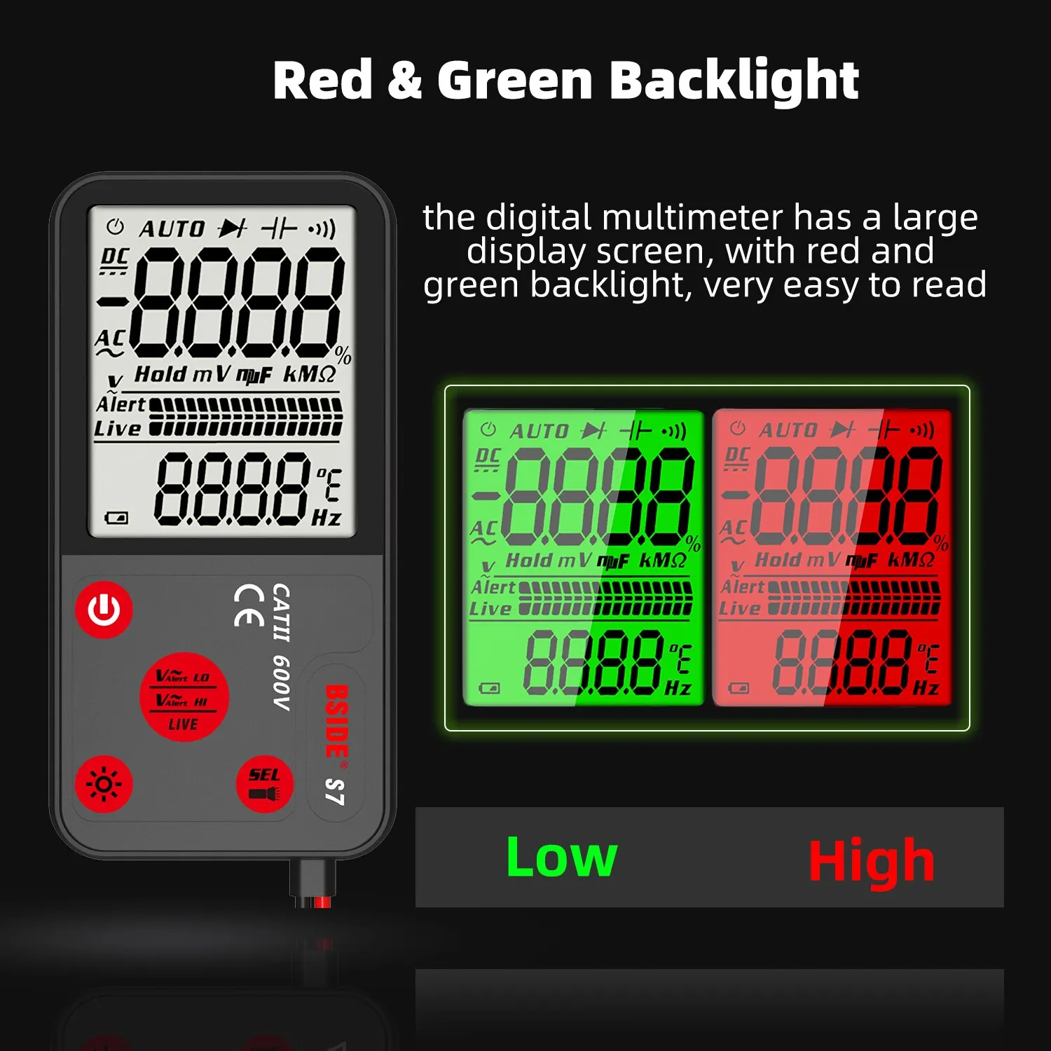 BSIDE Digital Multimeter Smart Automatic Multitester USB Charging Electrician Universal Tester Voltmeter Voltage Detector Meter