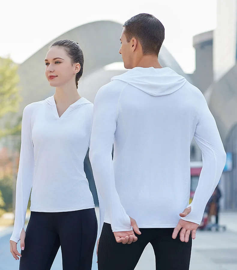 Casual Running Long Sleeve Hooded Outdoor T-Shirt Fitness Training Quick-Drying Top jackets men clothing