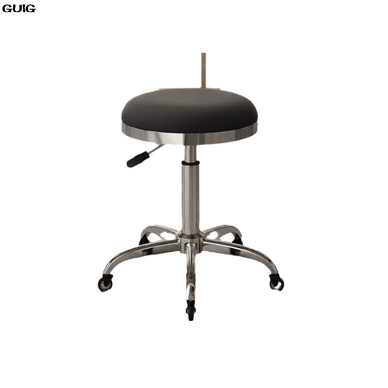 GUIG Stool Lift Round Stool Rotating Pulley Barbershop Stool Master Makeup Stool Hair Salon Special Nail Beauty Stool Hot New