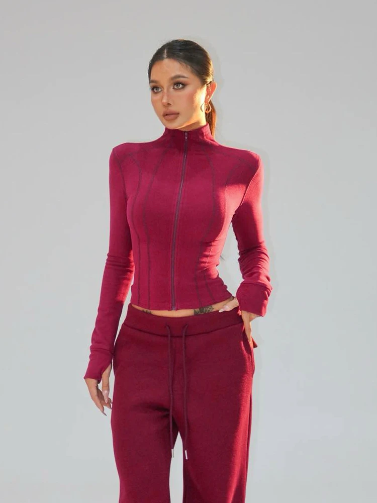 

Raspberry Oats Spicy Girl f Высокий воротник Hassu Line Svel Top Женское облегающее пальто European Sle Long Sve