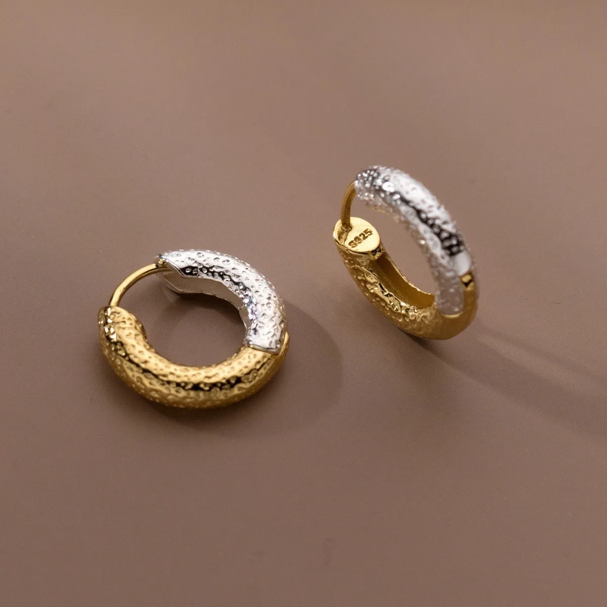 Fashion New Hot Sell 925 Sterling Silver Circle Earrings for Women Real Silver gold  Ear Hoop Initial Earrings