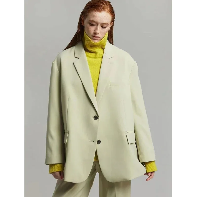 FKS @-Oversized Two Button Blazer, Fashion Suit Coat, American Commuter Jacket, New, Autumn, Winter, 2024