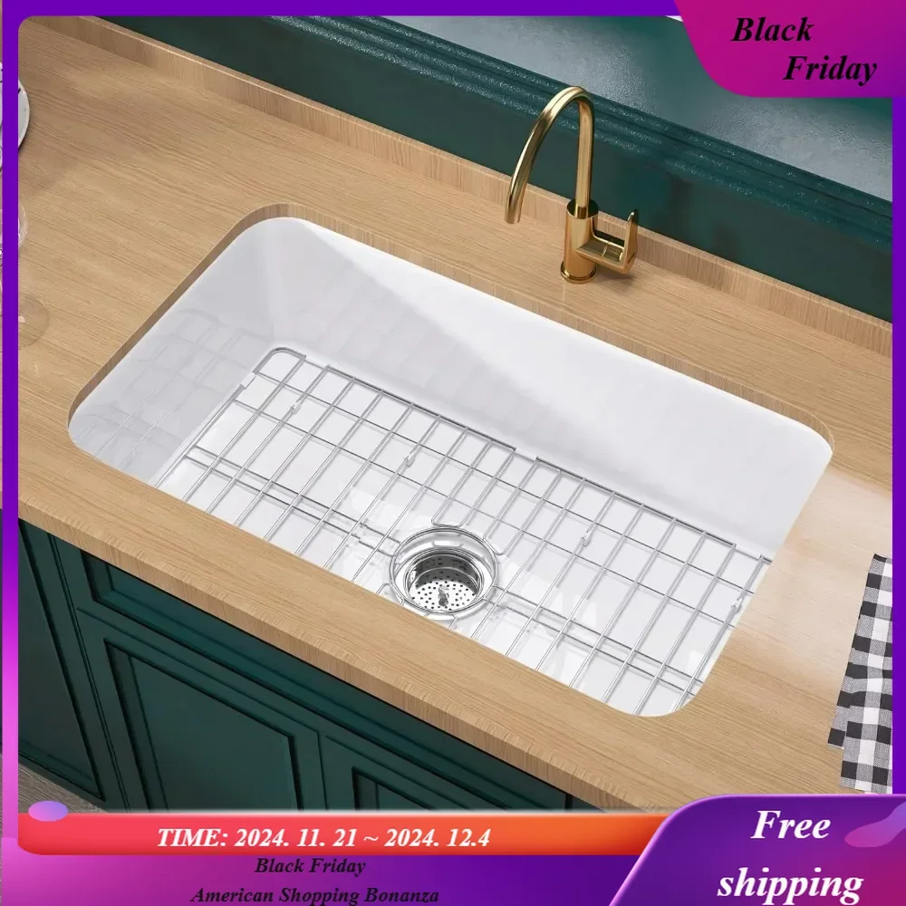 White Undermount Kitchen Sink 32 Inch Large Kitchen Sink Drop In 32