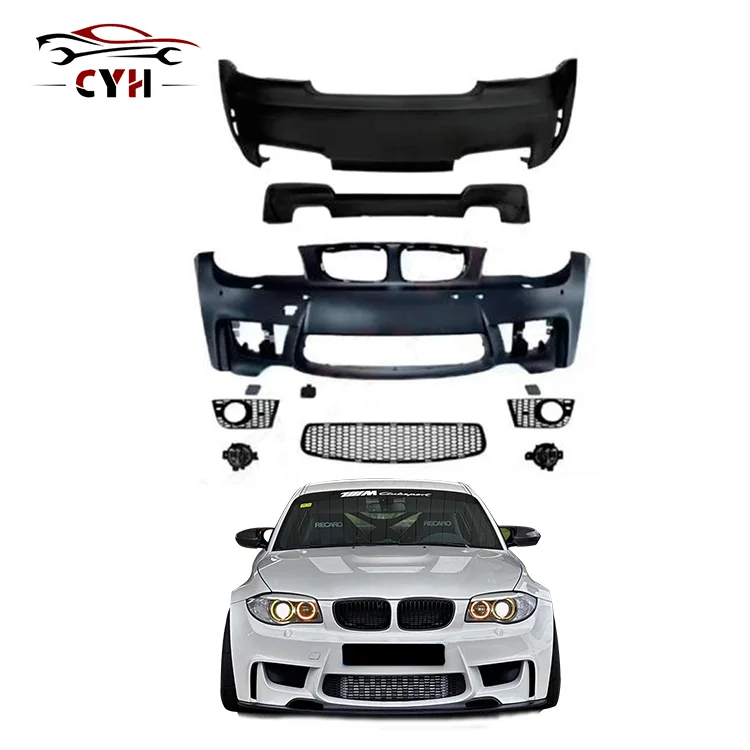 e82 e87 1m style body kit Car conversion upgrade for bmw 1 series uqgrade front bumper rear bumper