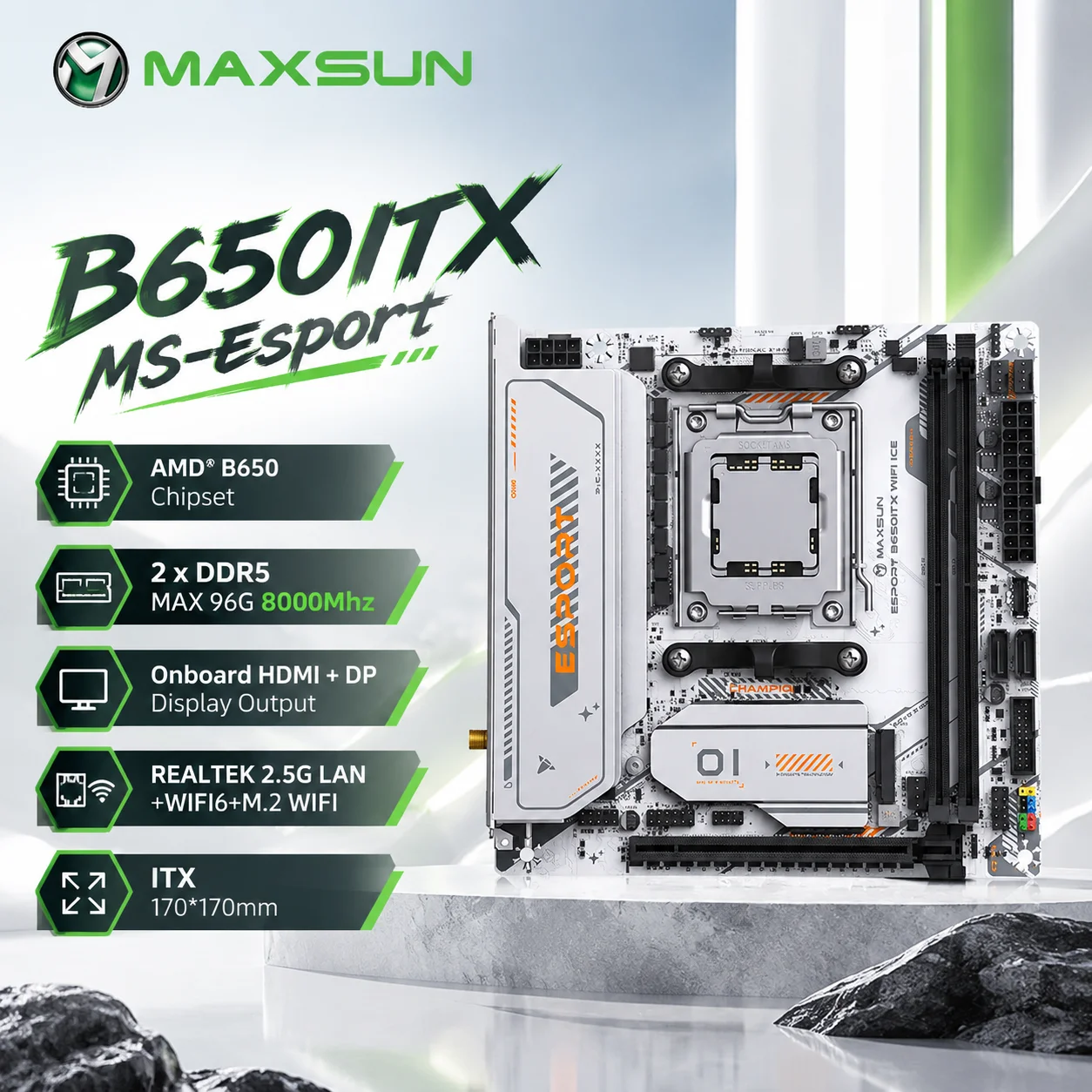 B650 Itx Motherboard Wifi - Scheda madre Maxsun B650M eSport, supporta