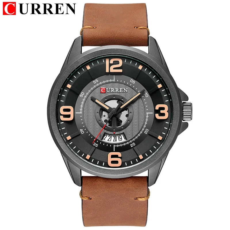 CURREN Fashion Mens Watches Chronograph Wristwatch Luxury Top Brand Sports Day Date Watch for Men Waterproof Leather Male Clock