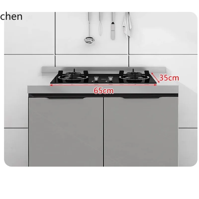 DSA Stainless Steel Cabinet Simple Storage Stove Top Integrated Assembly Economical Storage Kitchen Cabinet Sink image 4