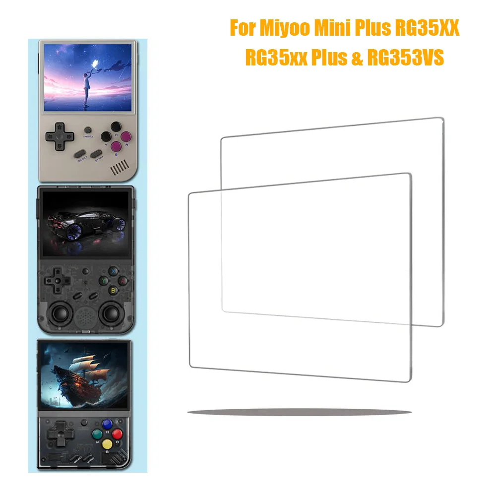 غشاء واقي شاشة من الزجاج المقسى لوحدة تحكم ألعاب الفيديو ، لـ anbernic rg35xx rg353vs miyoo mini plus inch ، 1 أو 2