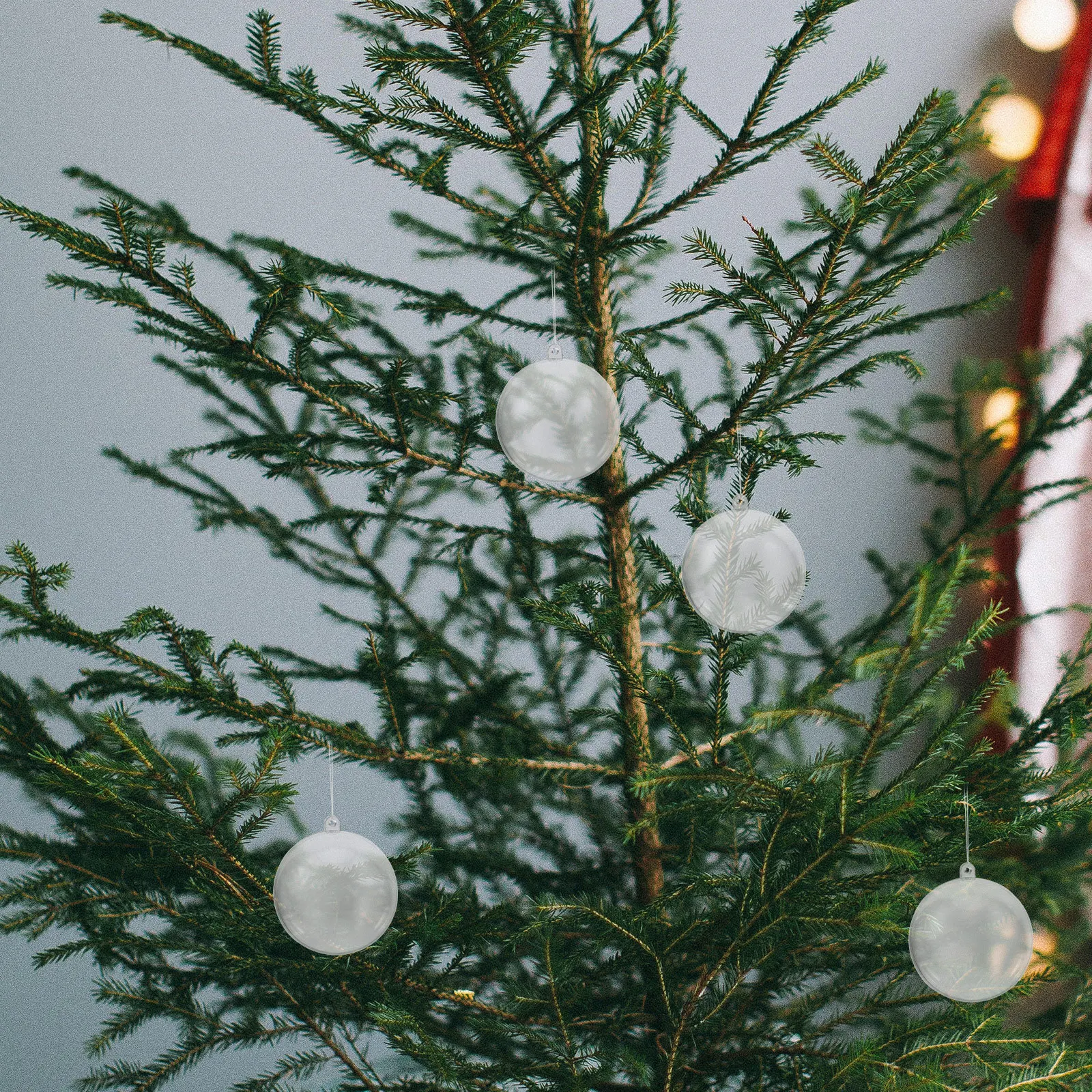 

10Pcs Christmas Ball Clear Fillable Baubles Hanging Ornament Refillable Decoration Xmas Tree Party Holiday Decor