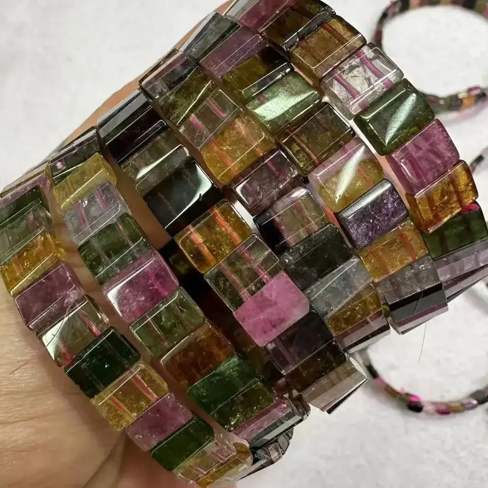 حجر الطاقة التورمالين الطبيعي الخرز سوار نوعية جيدة الأحجار الكريمة الإسورة للنساء اليدوية هدية عيد الحب بالجملة