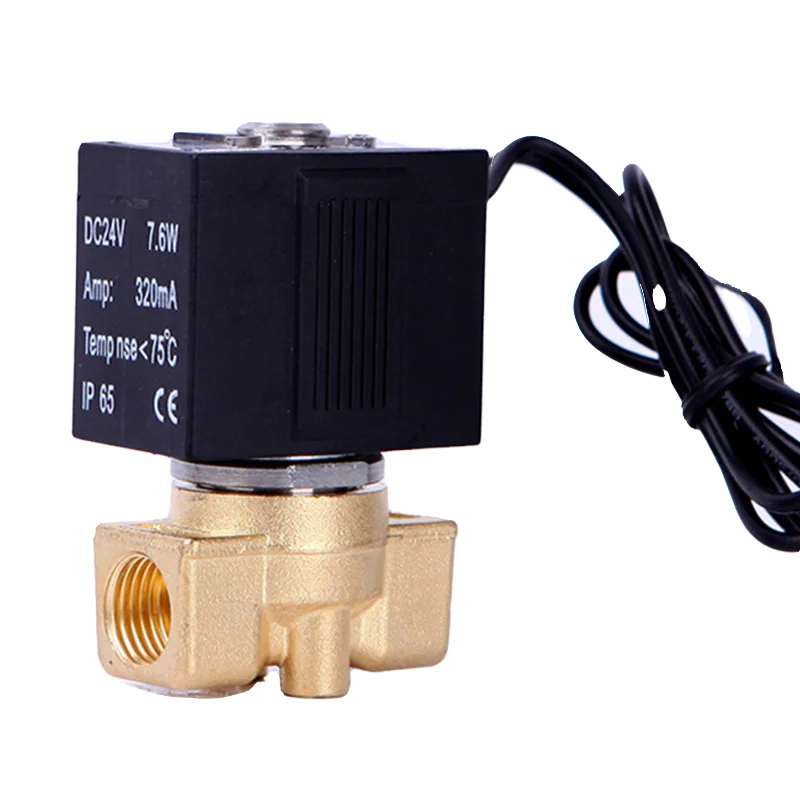 

10bar 2Way Series Normally Closed Water Air Oil Solenoid Valve G1/4" 24VDC NBR 80°C Heigh Temp 180°C Brass Stainless steel Valve