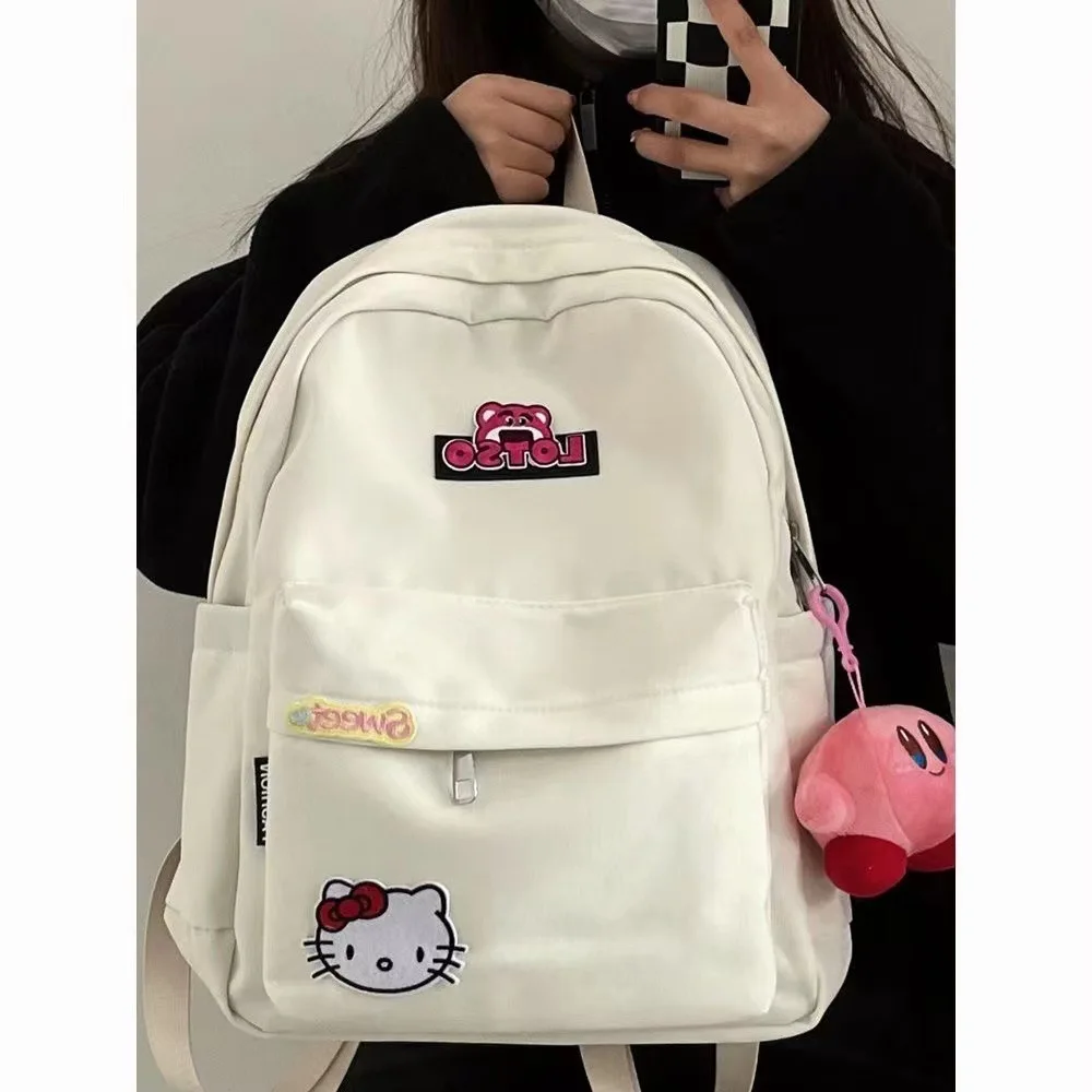 

Sanrio Students Large Capacity Soft Sister Cute Hello Kitty Backpack Japanese and South Korean Campus Strawberry Bear Backpack