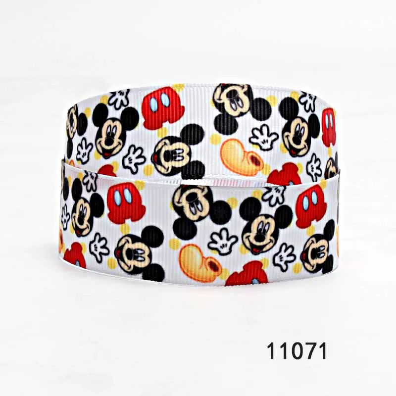 Disney 5Yards Grosgrain Ribbon 25MM 38MM Printed Mickey Minnie Mouse Cartoon Ribbon