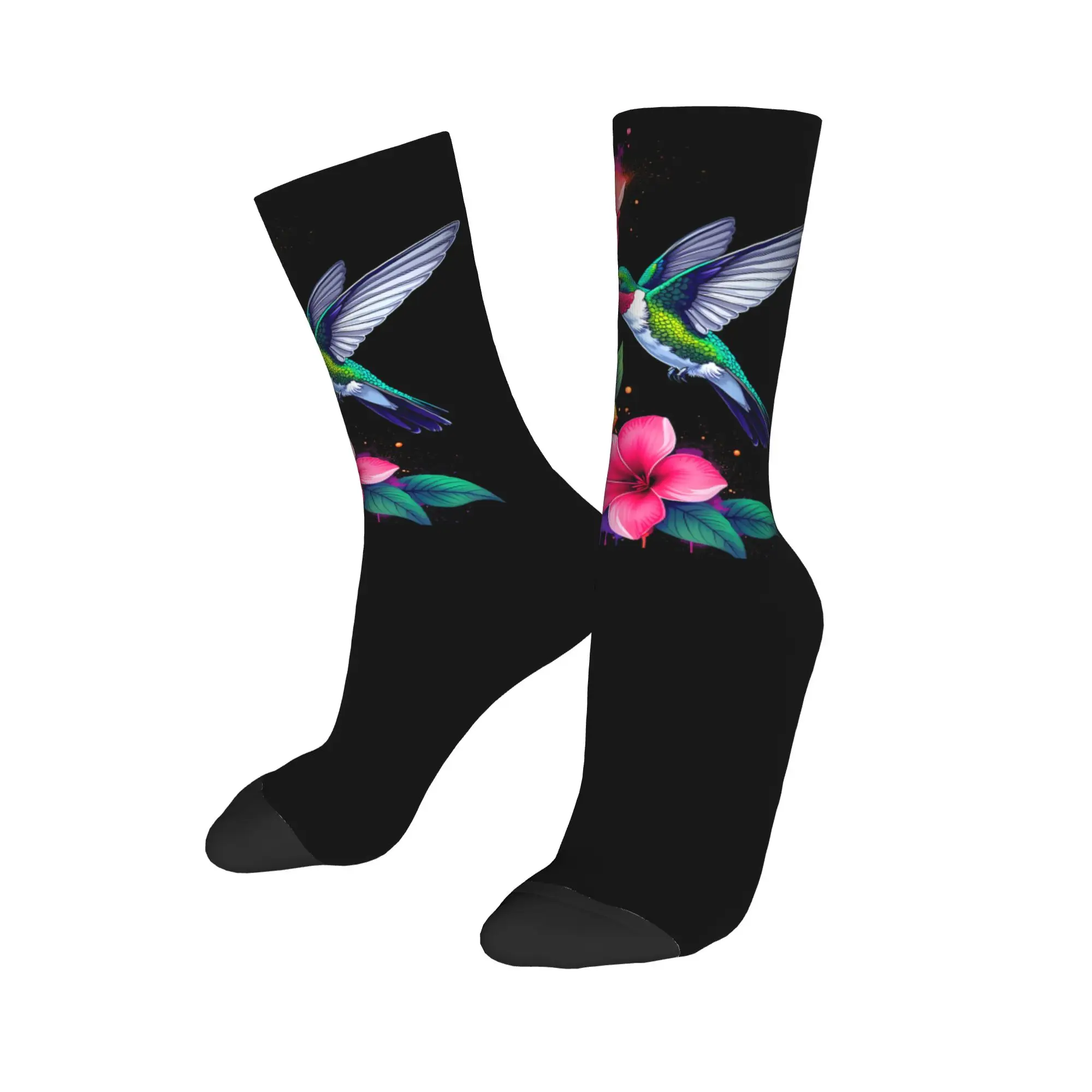 Hummingbird Animal Lover Art Tropical Bird Socks Men Women Socks Harajuku Spring Summer Autumn Winter Middle Tube Socks Gifts