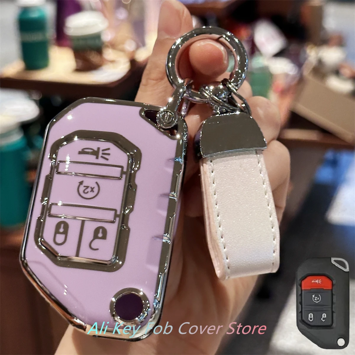 Funda para llavero de coche, cordón para llavero para Jeep 2020 2021 Gladiator JT Sahara JLU 2018-2023