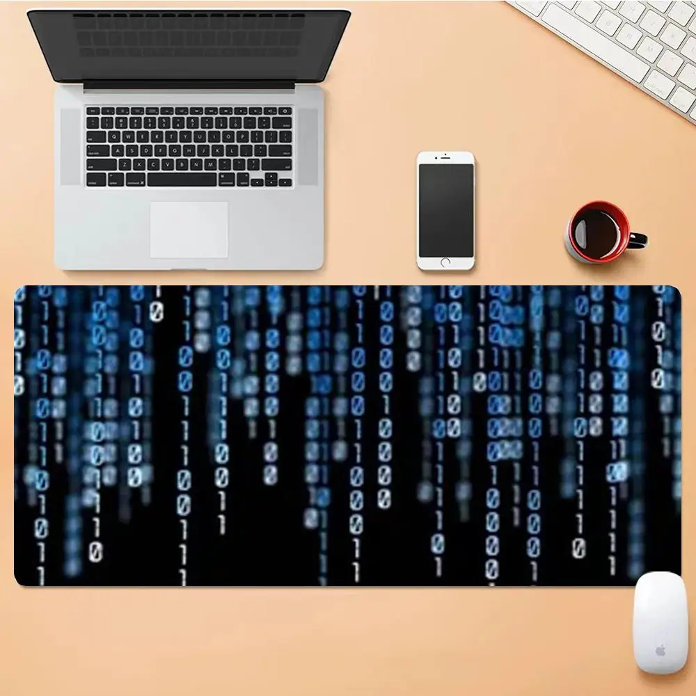

Gamer Rug Matrix Binary Code Mouse Pad Desk Mouse Pad Cute HD Desk Pad Extended Gaming Keyboard Mats Large XXL Gamer Mousepad
