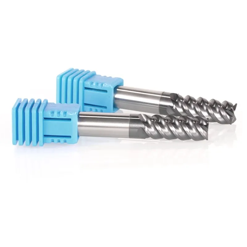 ROMTIC-Fraise à 4 cannelures en carbure d'acier au tungstène, revêtement de caractéristique noire, haute dureté, centre d'usinage CNC, outils de fraise en bout, HRC68